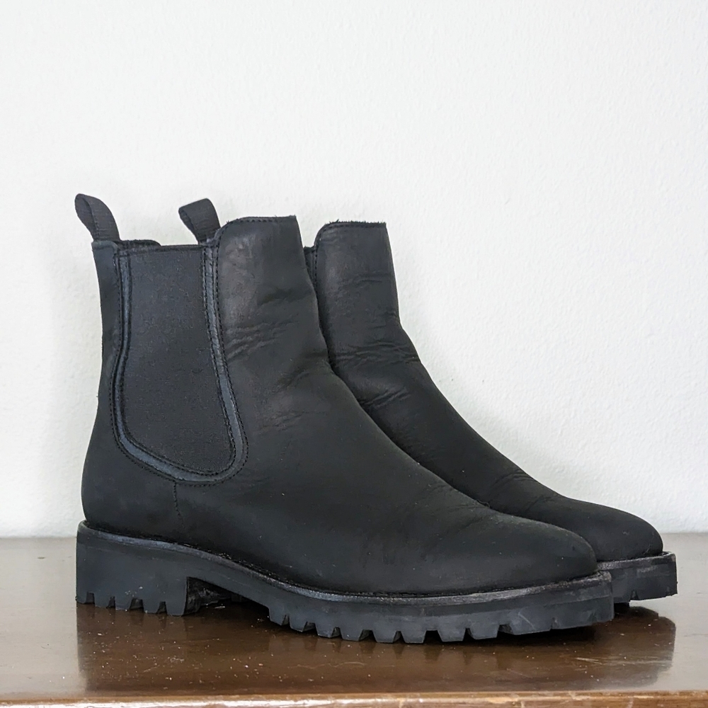 Thursday Legend Chelsea Boots - Black Leather Lugged Sole - Sz. 7.5